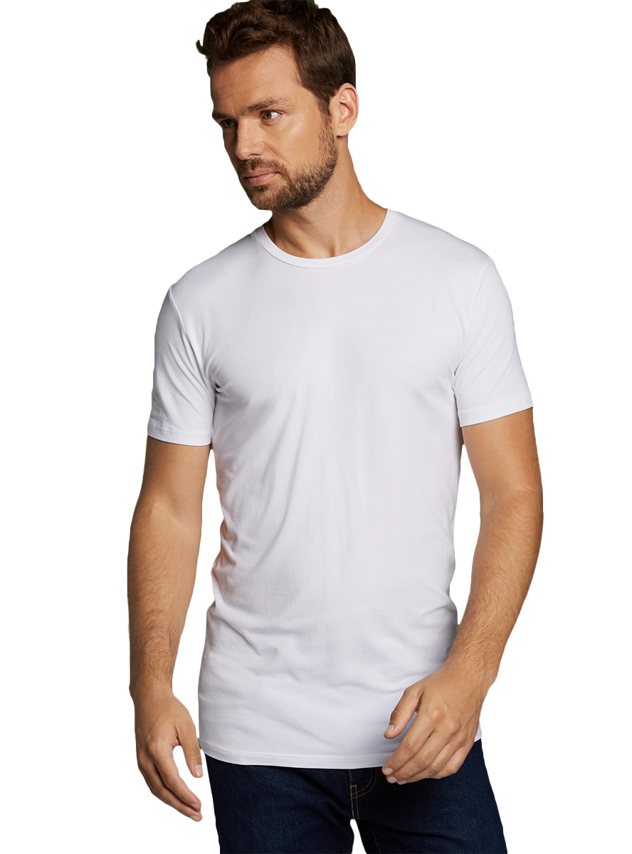 Bamboo Basics 2-pak t-shirt ronde hals - Ruben - Bamboe heren ondershirt korte mouw - Wit - Zwart - Donkerblauw - Huidskleur - Witte t shirts hren