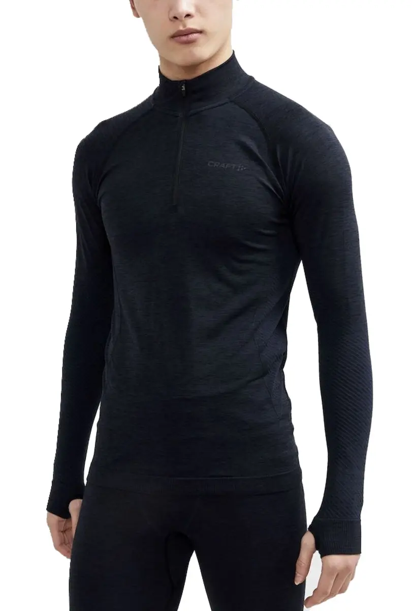 Craft thermoshirt heren lange mouw met rits - Core dry - Mannen baselary - Warm thermo ondergoed