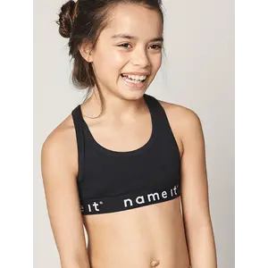 Name it 2-pak meisjes Topje - Zwart Solid - Meisjes katoenen bralette - BH Top Name it 2-pak meisjes Topje - Zwart Solid - Meisjes katoenen bralette - BH Top
