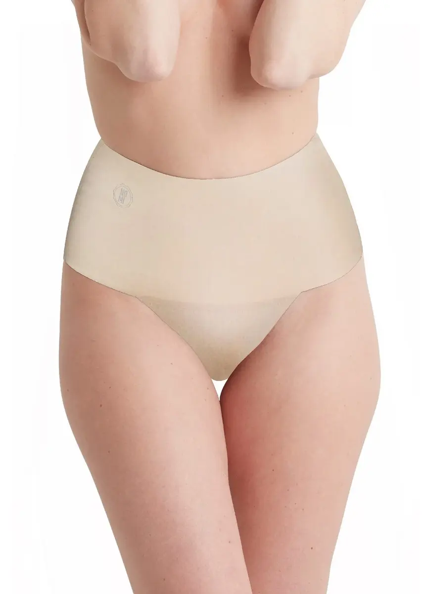 NOMI corrigerende string - Sleek Smooth Thong - Shapewear string - Zwart - Huidskleur