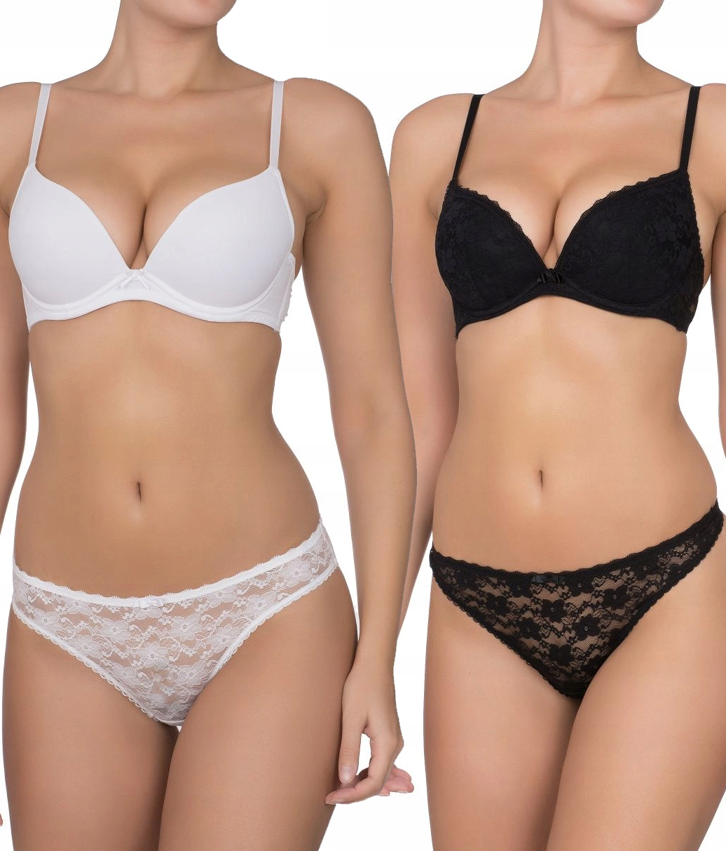 Dorina 2-Pack Push up / Plunge BH's - Sonia - Goedkope T-shirt kanten Bh's - 3/4 Cup