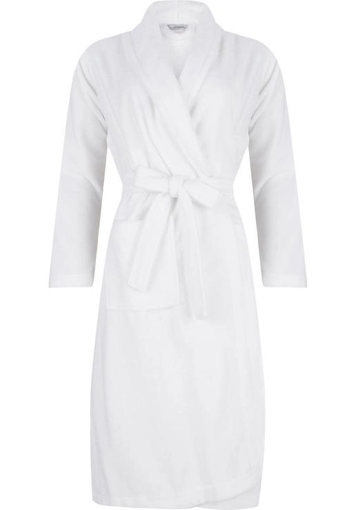 Pastunette / Pasha dames Badjas Fleece/badstof - Witte sauna badjas