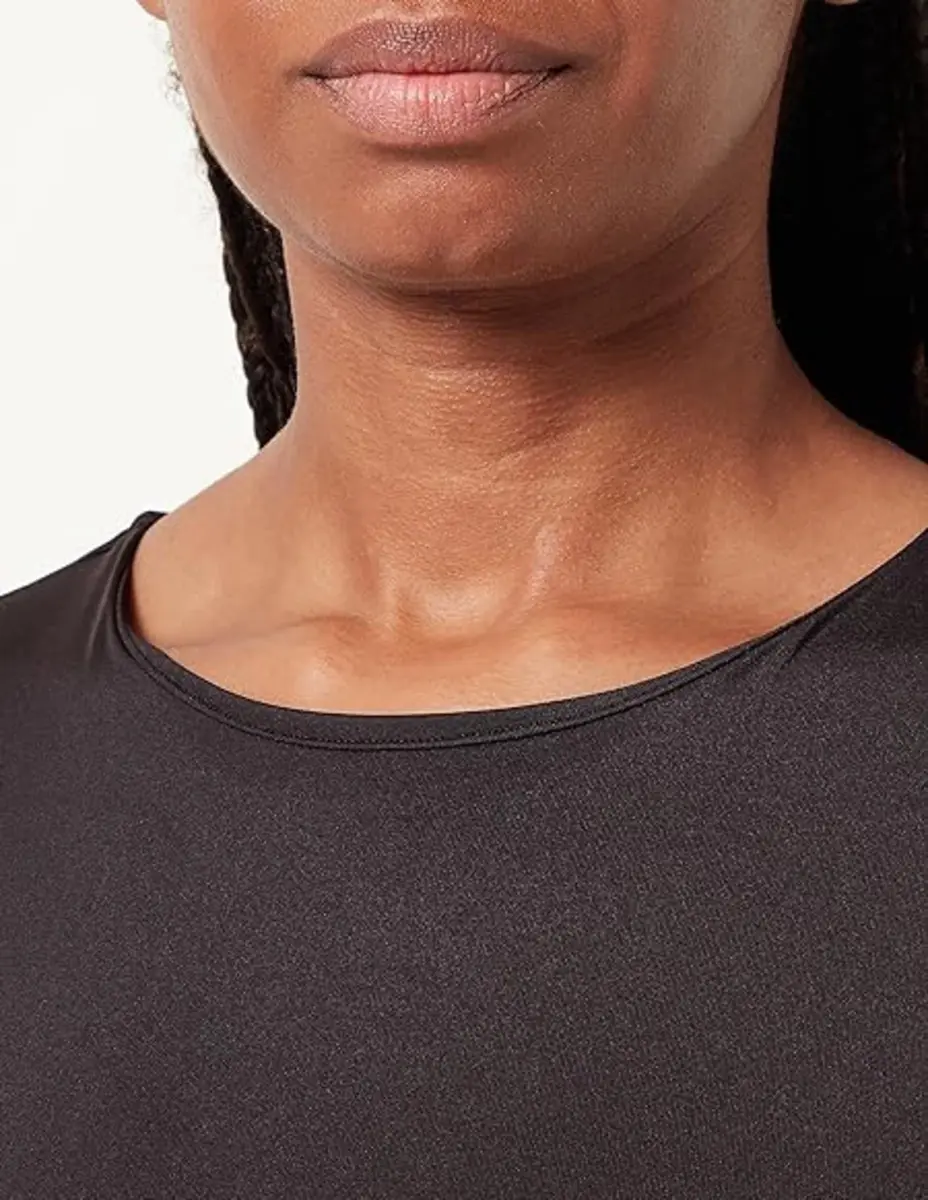 Pieces body lange mouw - PCNEJA - Bodysuit naadloos - Ronde hals - Zwart - Huidskleur - Witte body