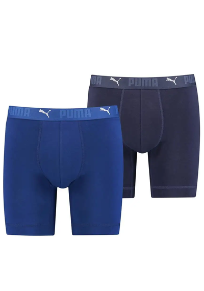Puma 2-pack Heren boxershort lange pijpjes - Blauw Puma 2-pack Heren boxershort lange pijpjes - Blauw