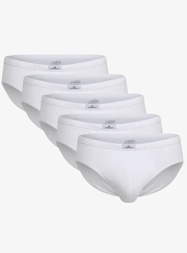 Gotzburg 5-pack heren slips wit - 740921 - Wit mannen ondergoed 100% katoen