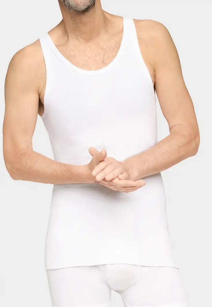 Conta heren hemd 6720 Rib - Grote maten - Katoenen Onderhemd mannen wit