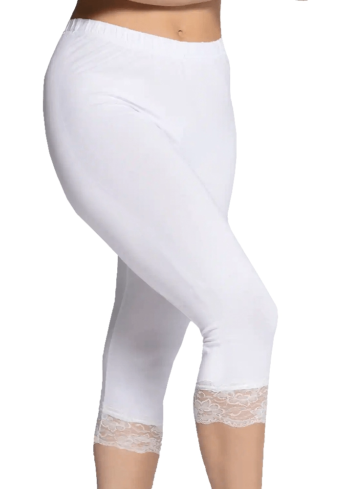 Fine Woman dames driekwart legging - Kant - Katoenen 3/4 legging