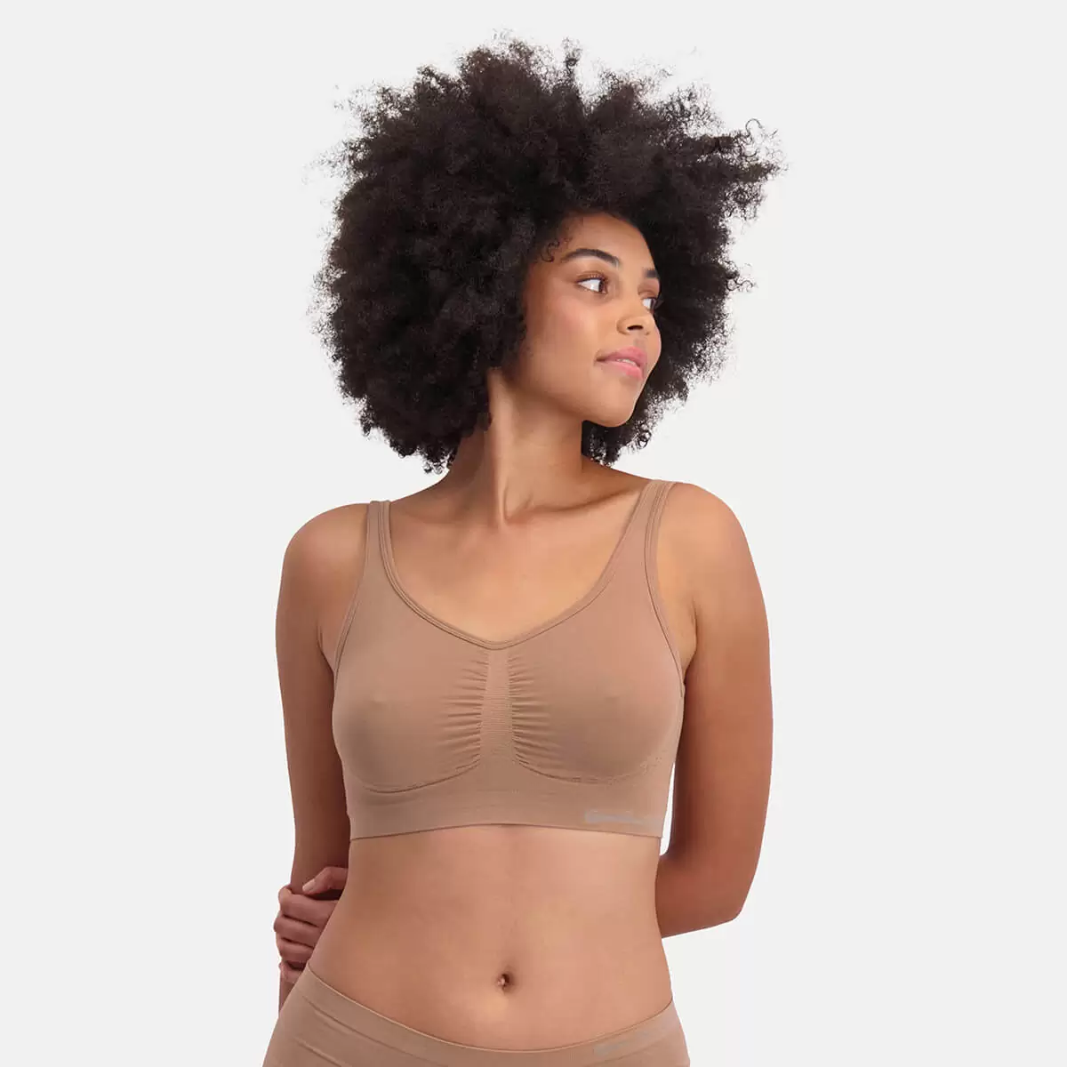Bamboo Basics 2-pak naadloze BH's - Nova - Bamboe bustier Bh tops - Zwart - Huidskleur