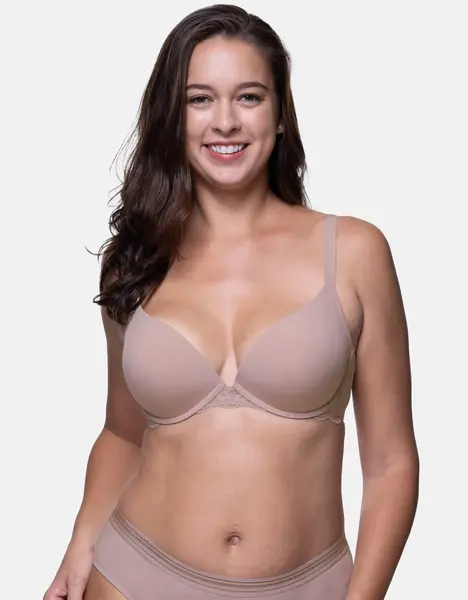 Dorina Push up / Plunge BH met beugel - Rosa - Kanten bh band - 3/4 cup - Decollete Bh