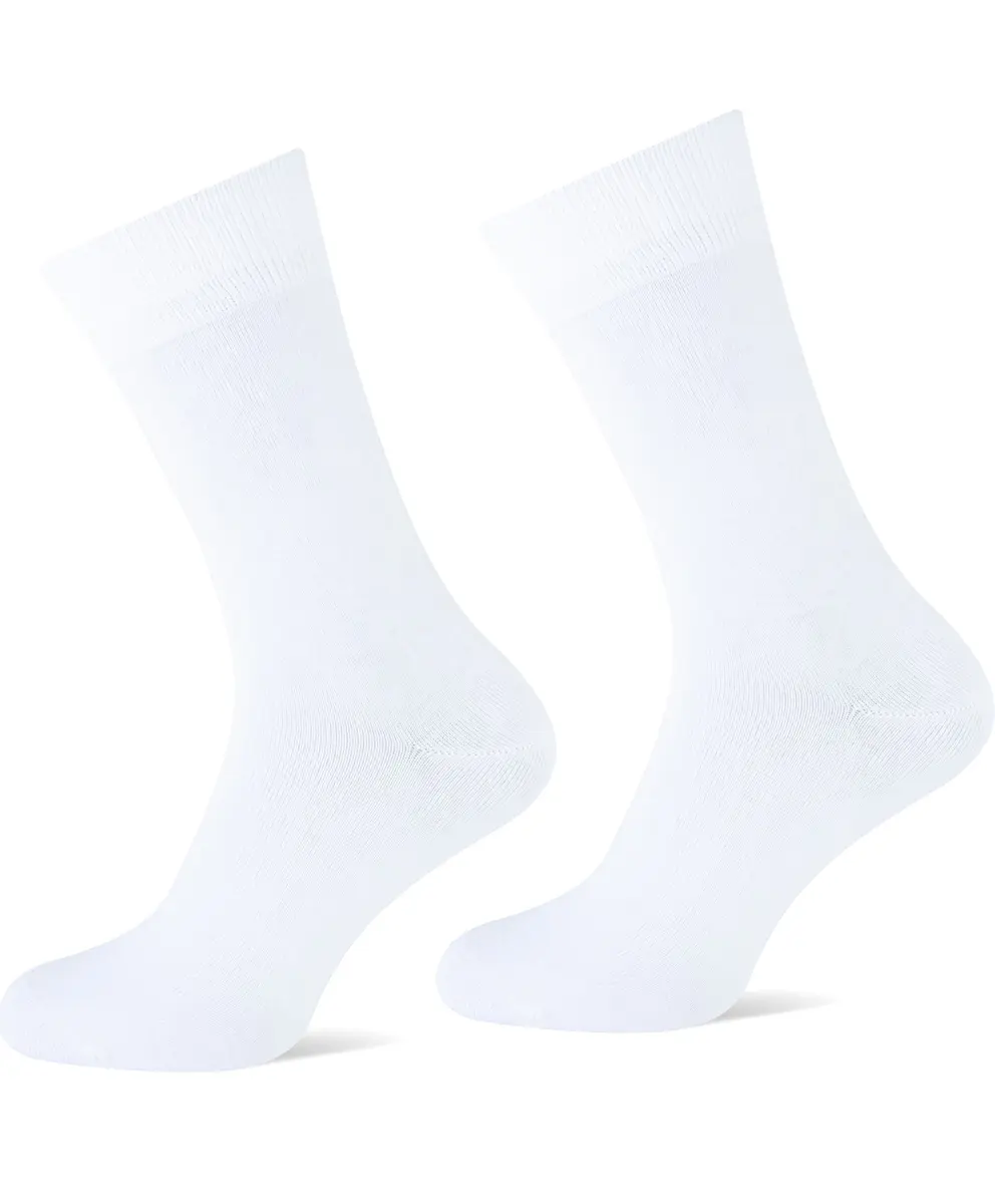 Basset heren katoenen sokken 1 paar - Naadloze sokken - Zachte kousen - zwart, blauwe, huidskleur - Witte sokken