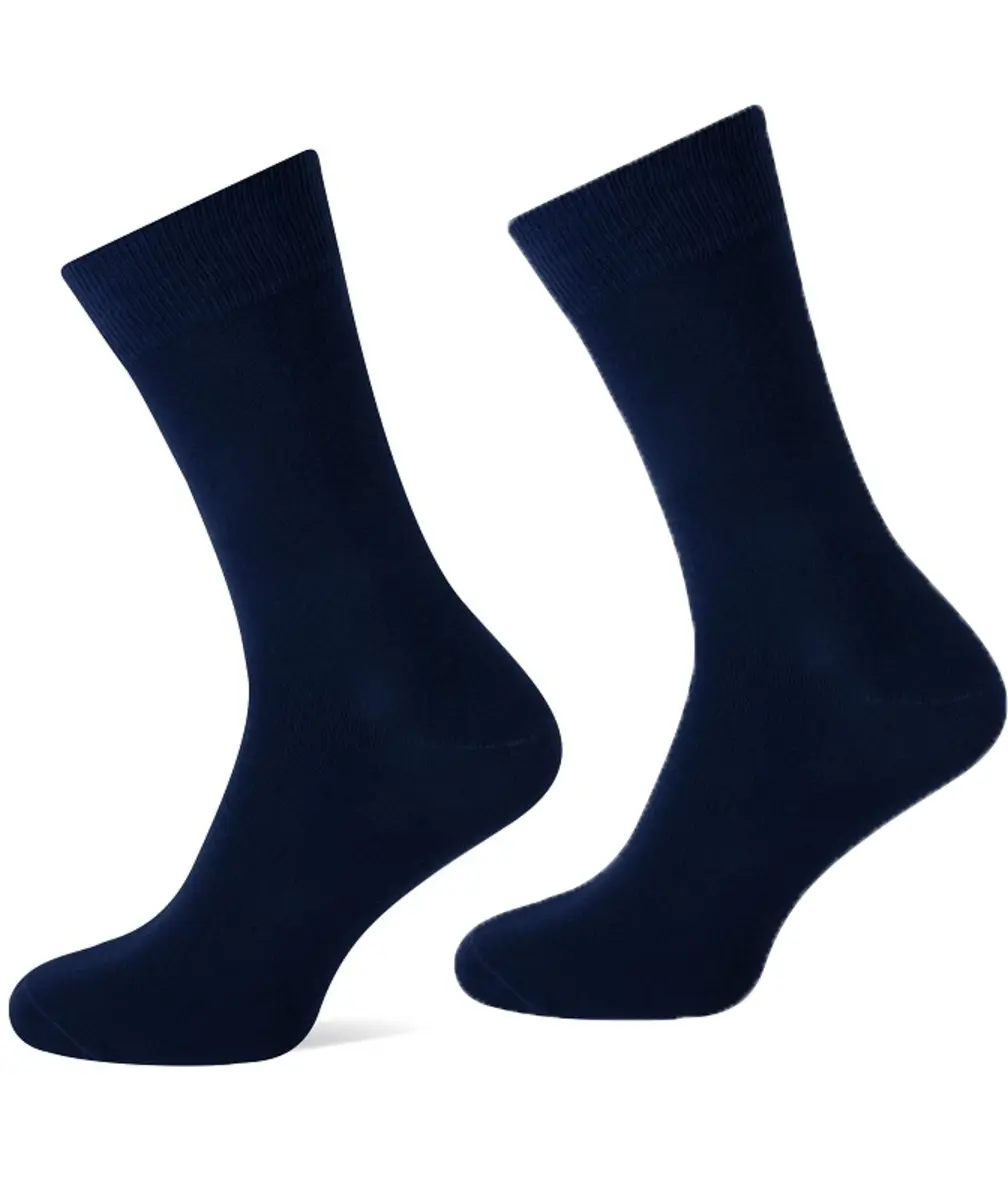 Basset heren katoenen sokken 1 paar - Naadloze sokken - Zachte kousen - zwart, blauwe, huidskleur - Witte sokken