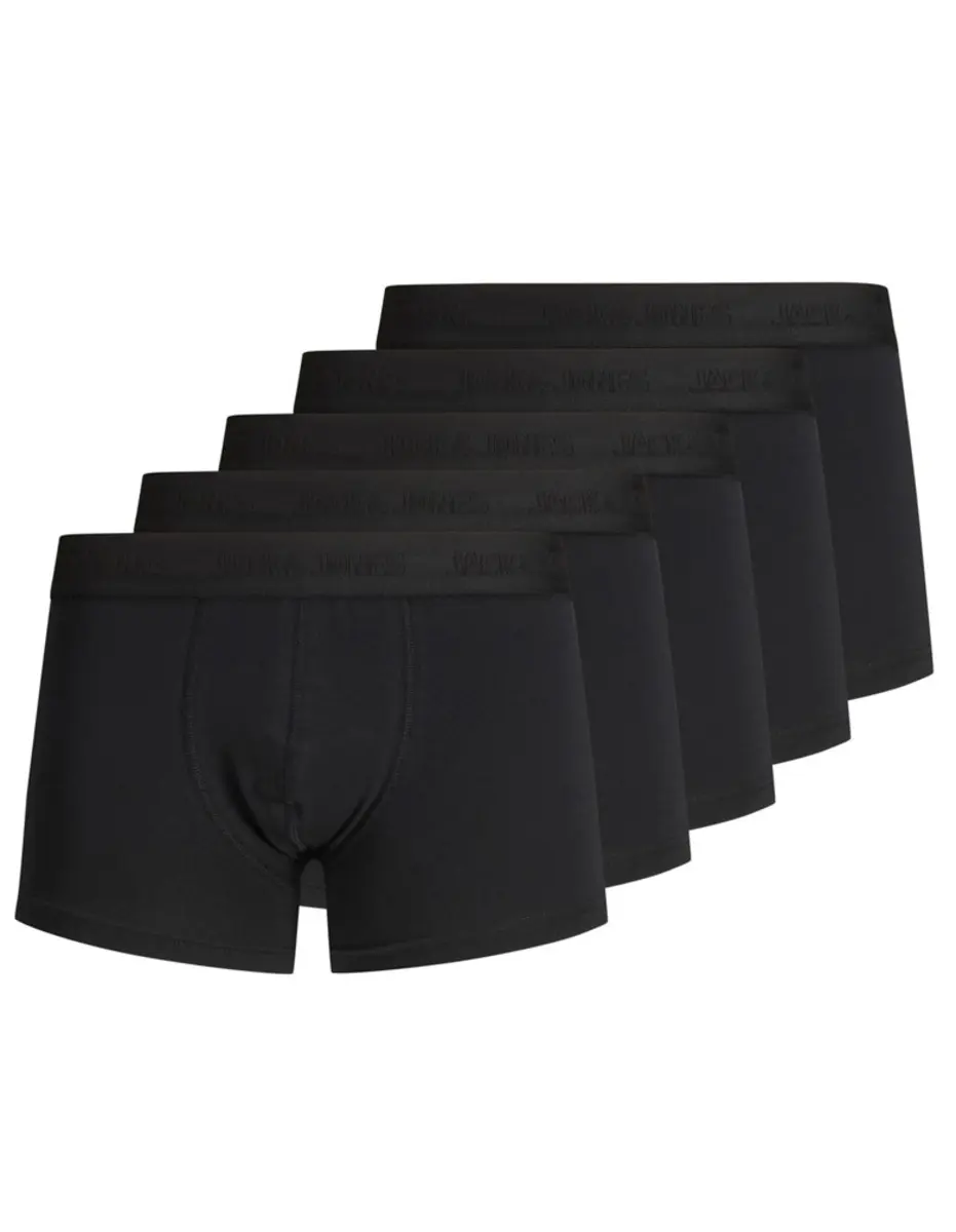 Jack and Jones ondergoed heren 5-Pack boxershorts heren - Black - Multipack zwarte heren onderbroeken
