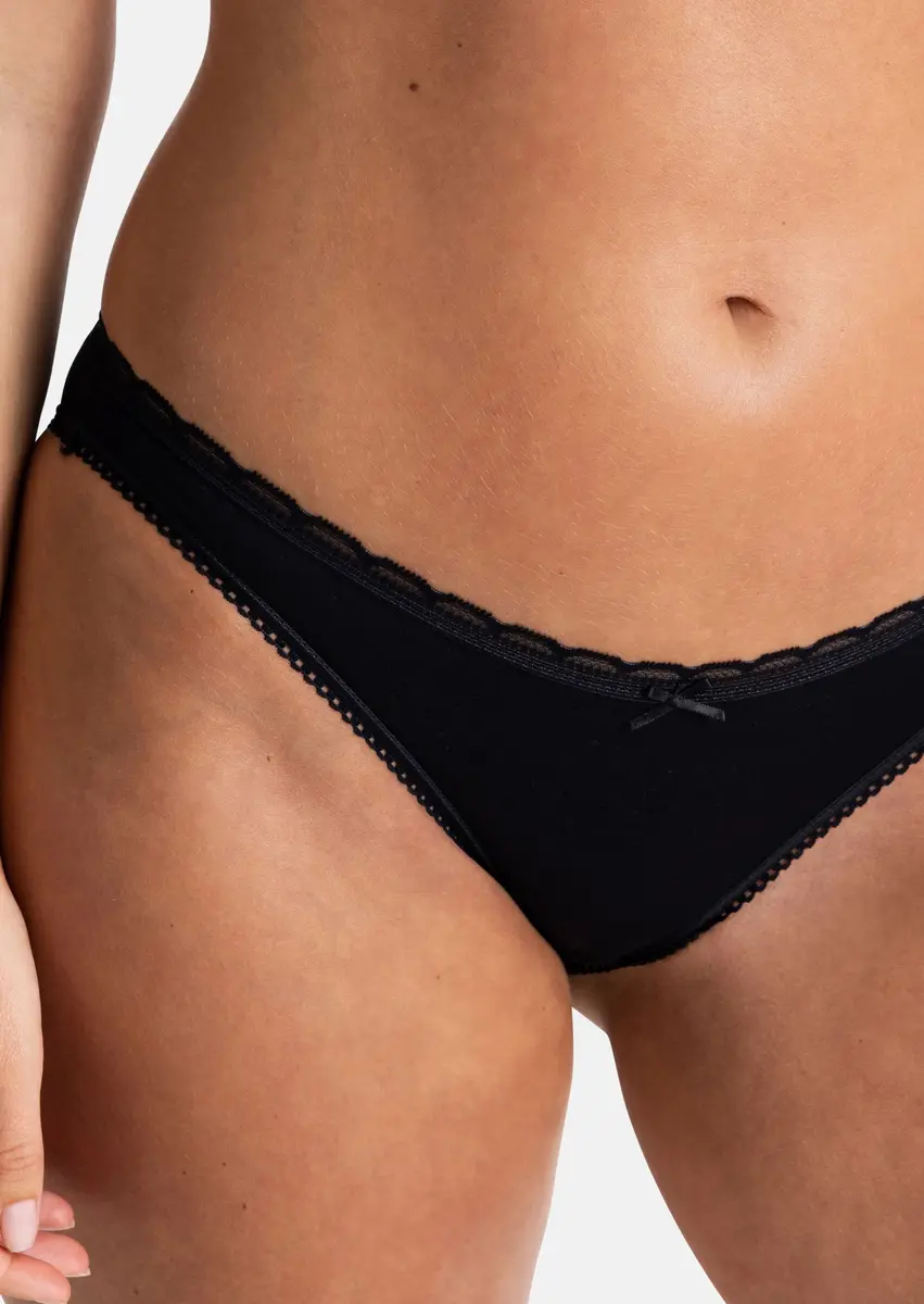 Dorina 3-pack dames onderbroeken katoen - Basic Naomi slips - Zwart