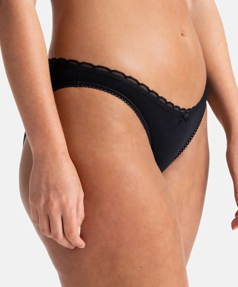 Dorina 3-pack dames onderbroeken katoen - Basic Naomi slips - Zwart