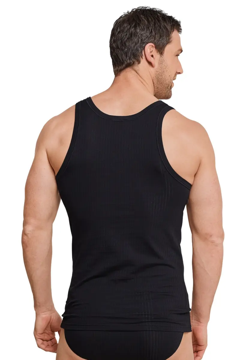 Schiesser 2-Pack heren hemden - Authentic - Elastisch katoenen mannen onderhemd - Singlet heren - Zwart - Wit Schiesser 2-Pack heren hemden - Authentic - Elastisch katoenen mannen onderhemd - Singlet heren - Zwart - Wit