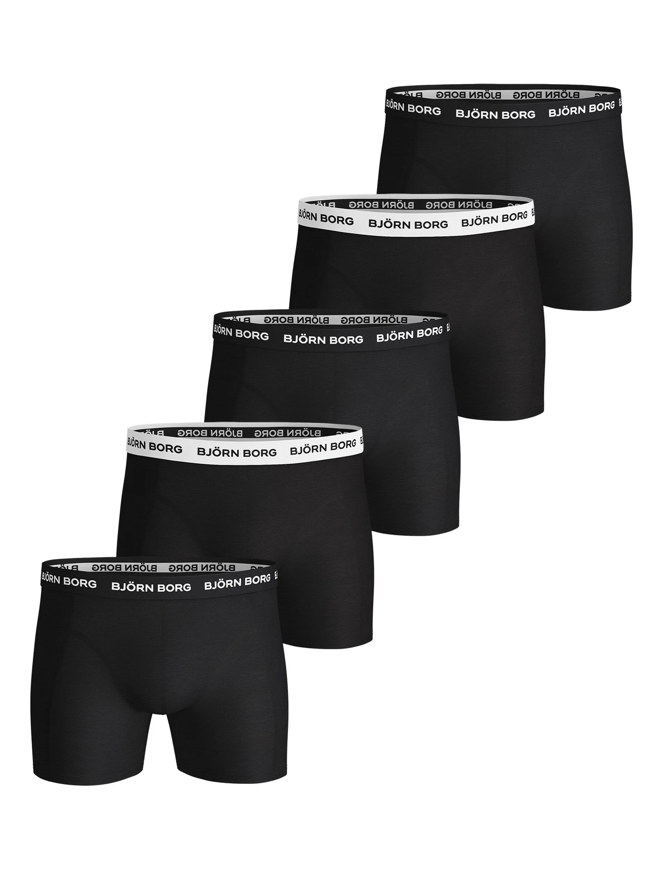 Bjorn Borg Onderbroeken - 5-pack heren boxershorts - Zwart solid Bjorn Borg Onderbroeken - 5-pack heren boxershorts - Zwart solid