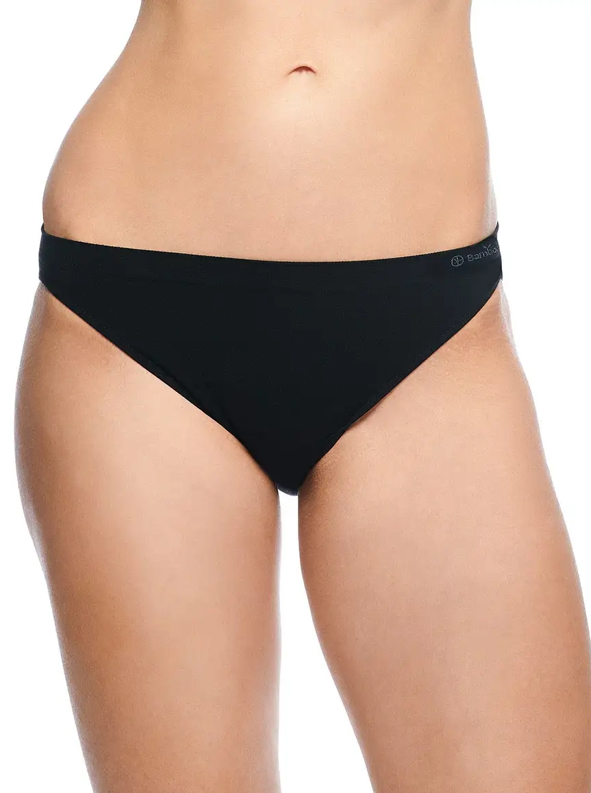 Bamboo Basics 3-pak bikini slips dames - Tess - Laag bamboe dames ondergoed zwart