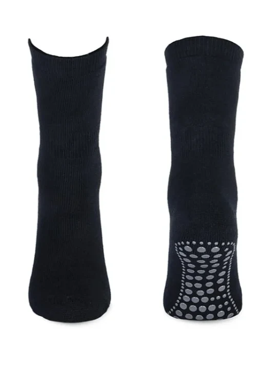 Basset Homepads Antislip sokken donkerblauw 1-paar - Katoenen Grip huissokken