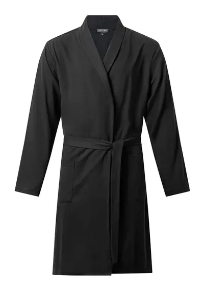 Outfitter heren Fleece Badjas - Black wafel Outfitter heren Fleece Badjas - Black wafel