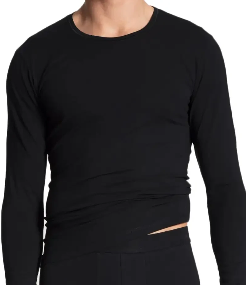 HL-tricot heren ondershirt Lange mouw zwart - Heren T-shirt 100% katoen