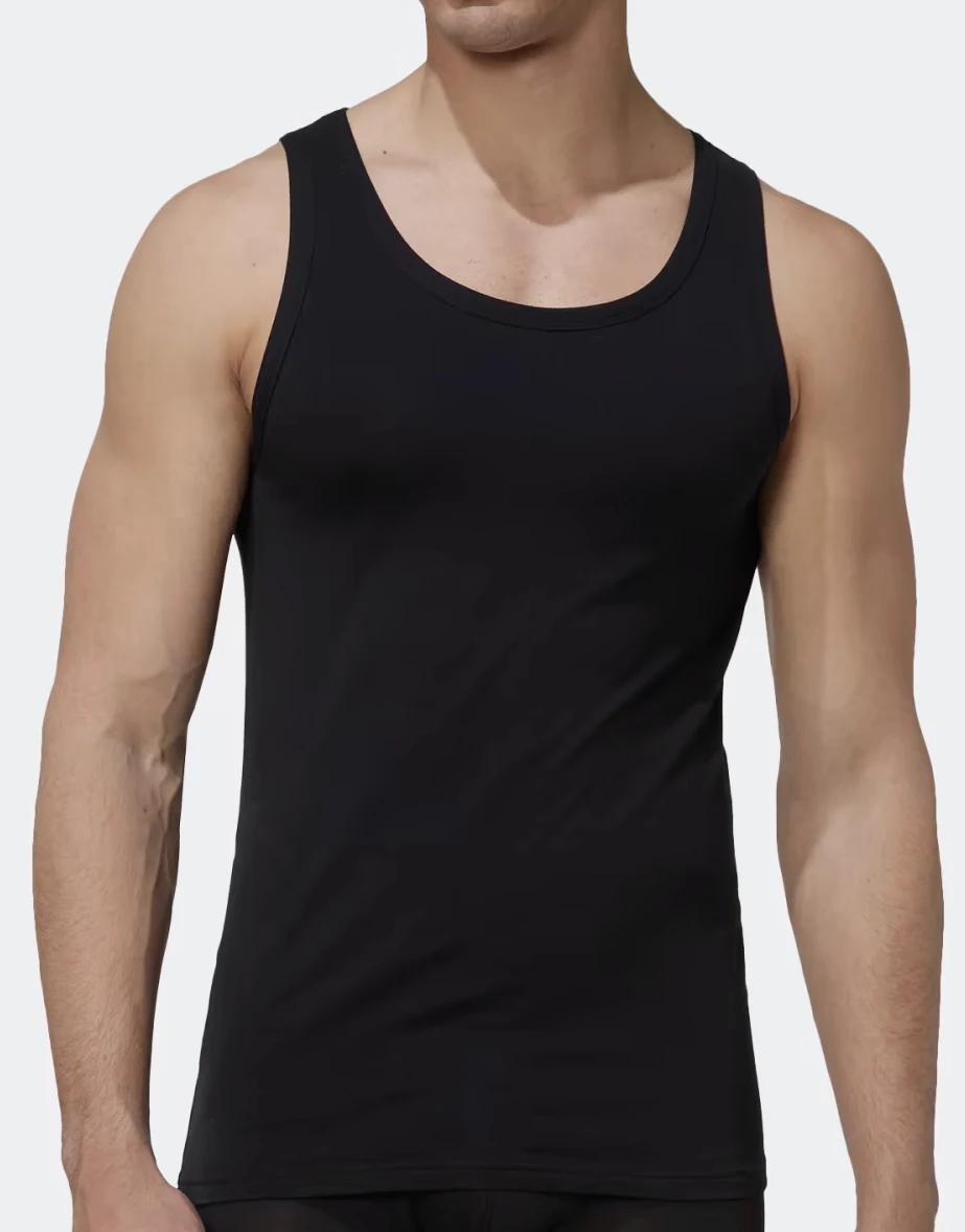 Beeren Young heren hemd sport - Microfiber onderhemd voor mannen - Sneldrogend - Zwart - Wit