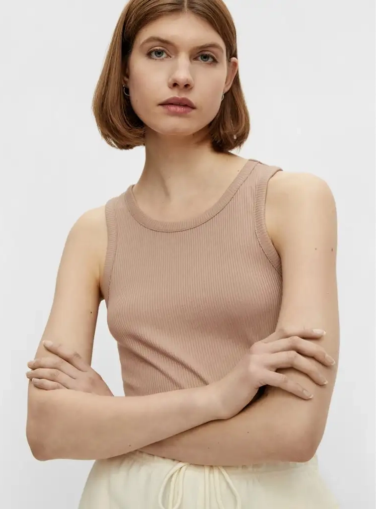 Pieces dames hemdje - Tina Top - Kort dames hemd - Roze