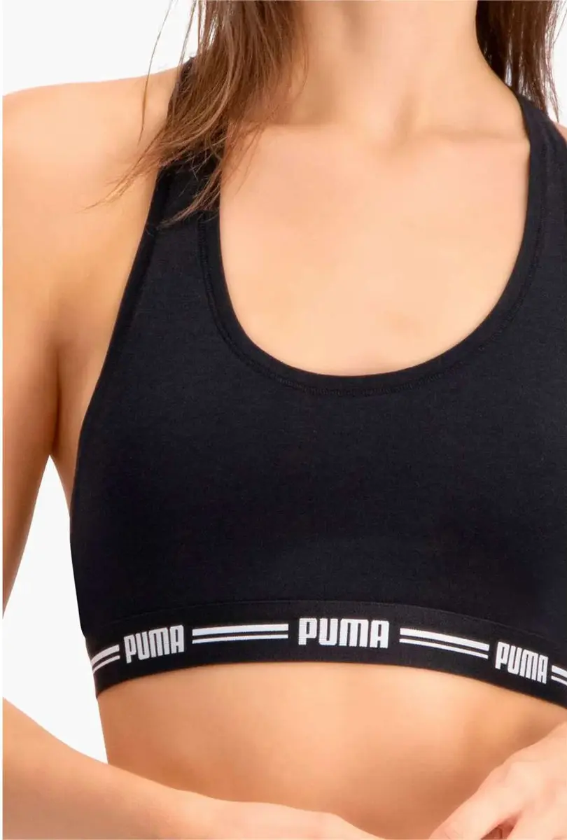 Puma Racerback Top/Bh dames - Katoenen vrouwen Bralette - Bh Top - Zwart