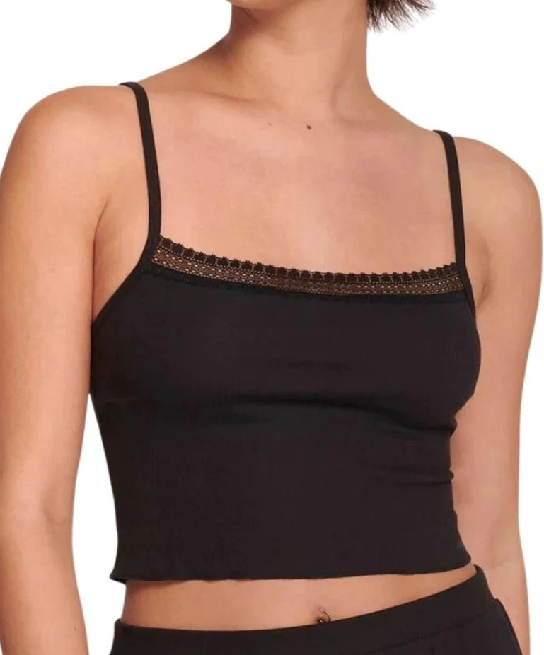 Sloggi dames hemd GO Ribbed Crop Top - Mouwloos slaapshirt