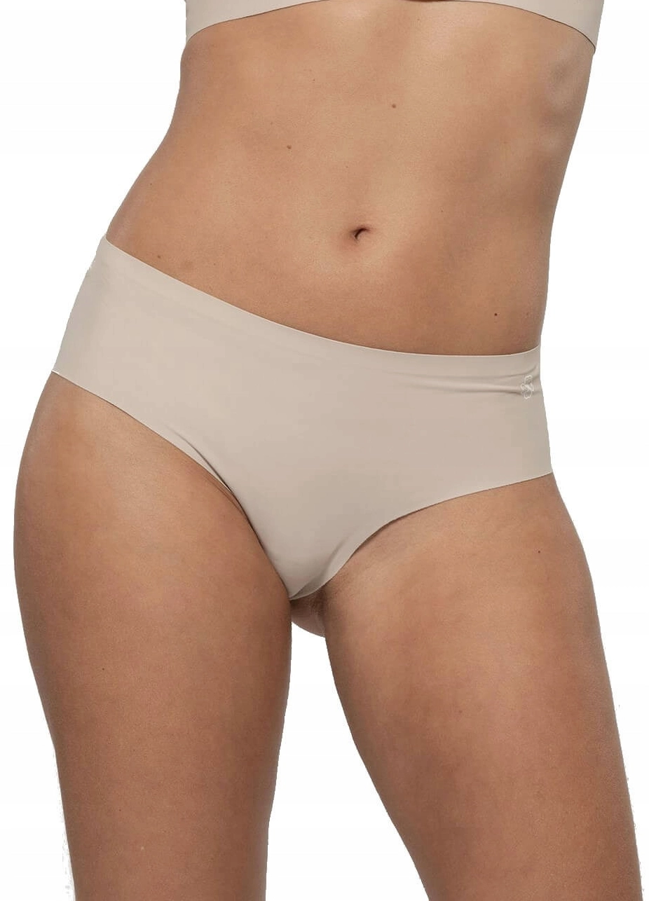 Dorina naadloze slip Airlite Eco - Hipster Classic - Invisible dames onderbroek - Beige - zwart