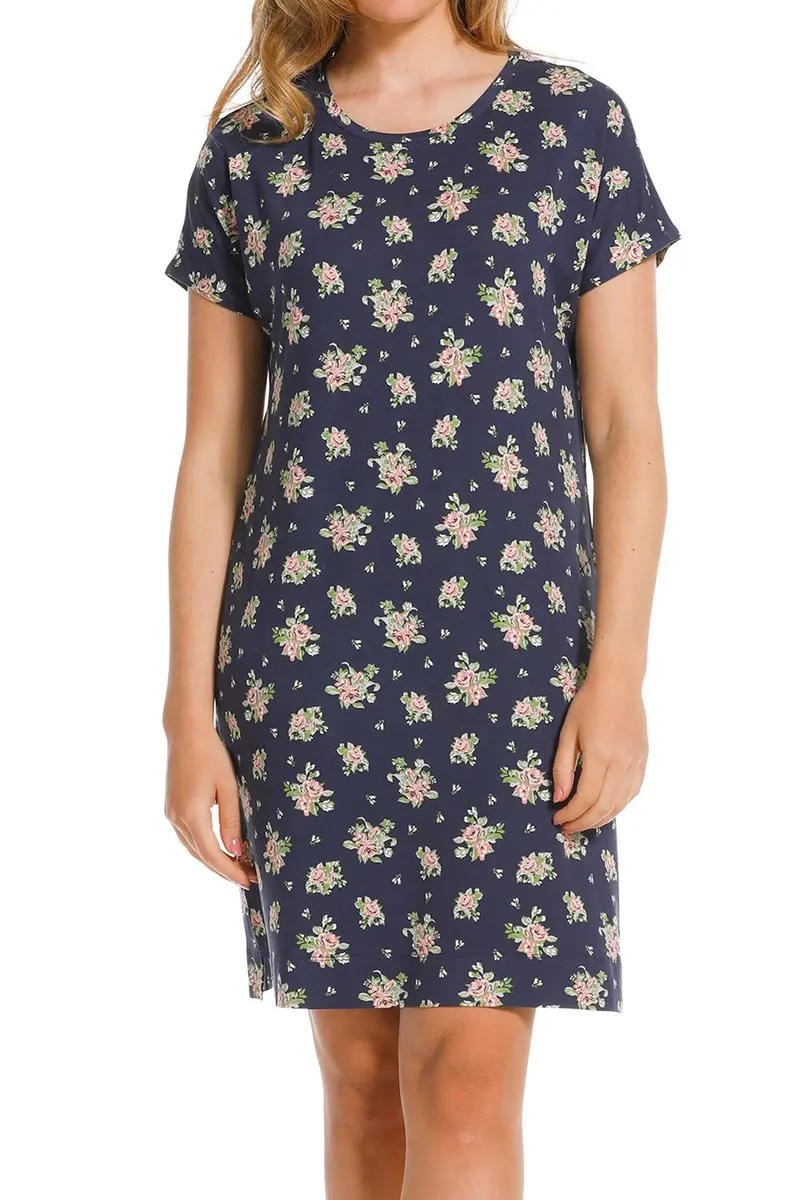 Pastunette dames nachthemd Korte mouw - NOS - Donkerblauw - Viscose