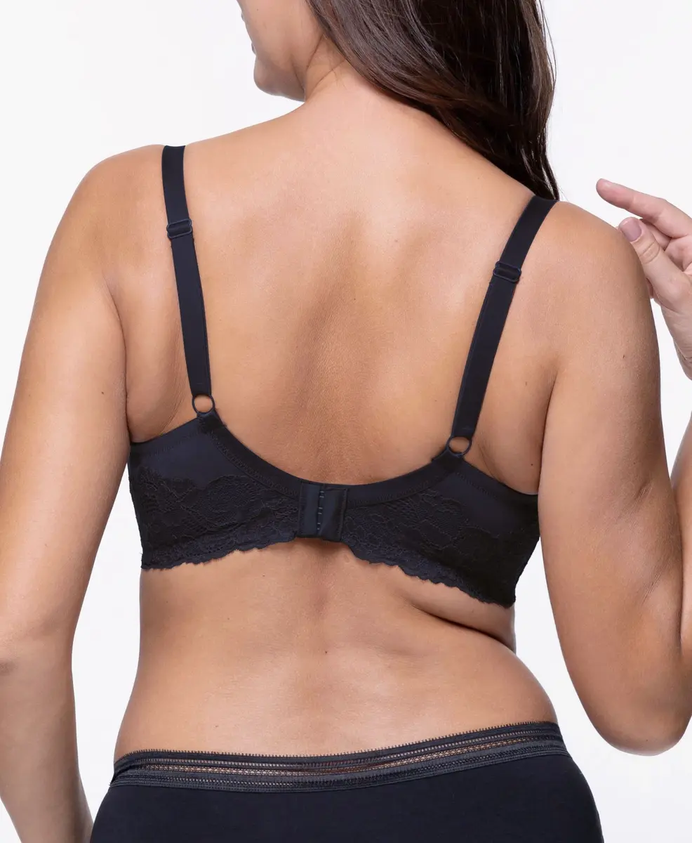 Dorina beugel BH  Adele - T-shirt BH met vulling - Gevulde bh met gladde cups - Wit - Zwart