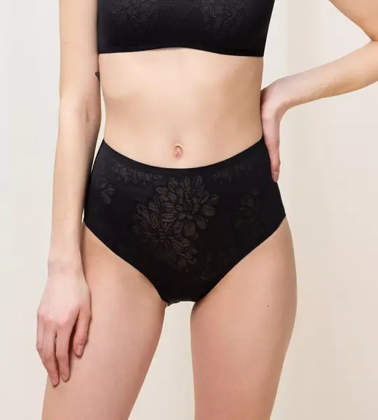Triumph Fit Smart Maxi Slip Zwart - Vrouwen taille onderbroek - Kanten slip