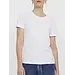 Pieces dames ondershirt korte mouw - T-shirt vrouwen katoen - Slim fit aansluitend - Wit