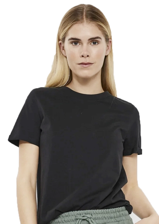 Pieces dames ondershirt korte mouw - T-shirt vrouwen katoen - Slim fit aansluitend