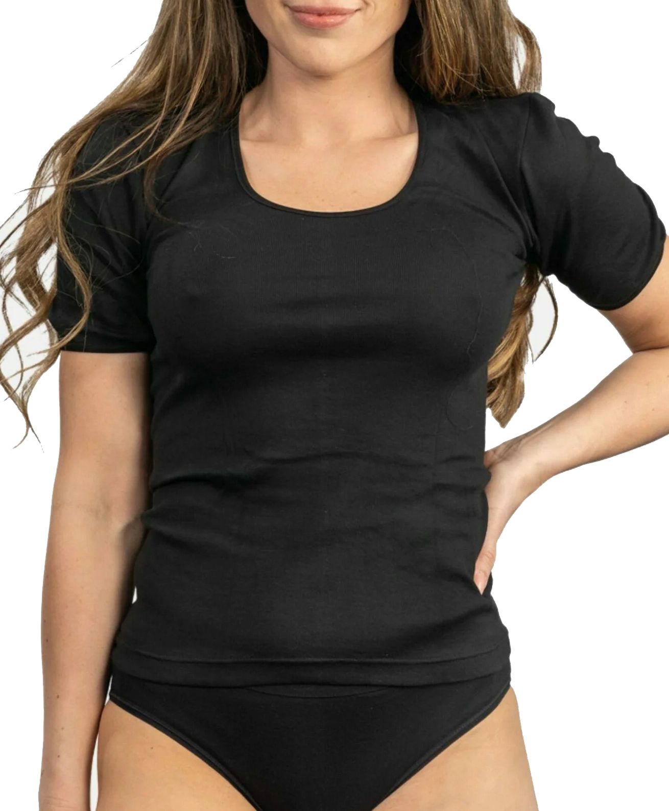HL-tricot dames T-shirt korte mouw Timeless - 100% katoenen vrouwen ondershirt - Naadloos