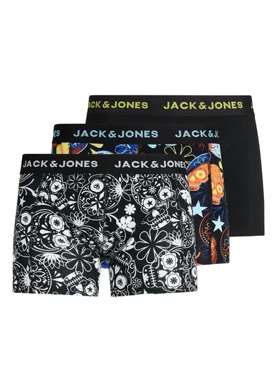 Jack & Jones 3-Pack heren boxershort - Skull Black/Black Jack & Jones 3-Pack heren boxershort - Skull Black/Black