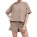 Pieces - Loungewear Top - Summer 2/4 wijde top - Oversized jogging T-shirt korte mouw - Beige