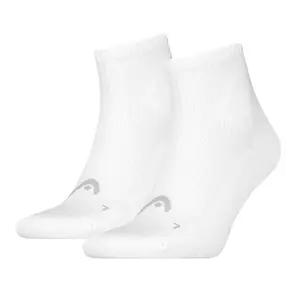 Head 2-paar sport quarter sokken Unisex katoen - Witte elastisch katoenen sokken - Sneldrogend Head 2-paar sport quarter sokken Unisex katoen - Witte elastisch katoenen sokken - Sneldrogend