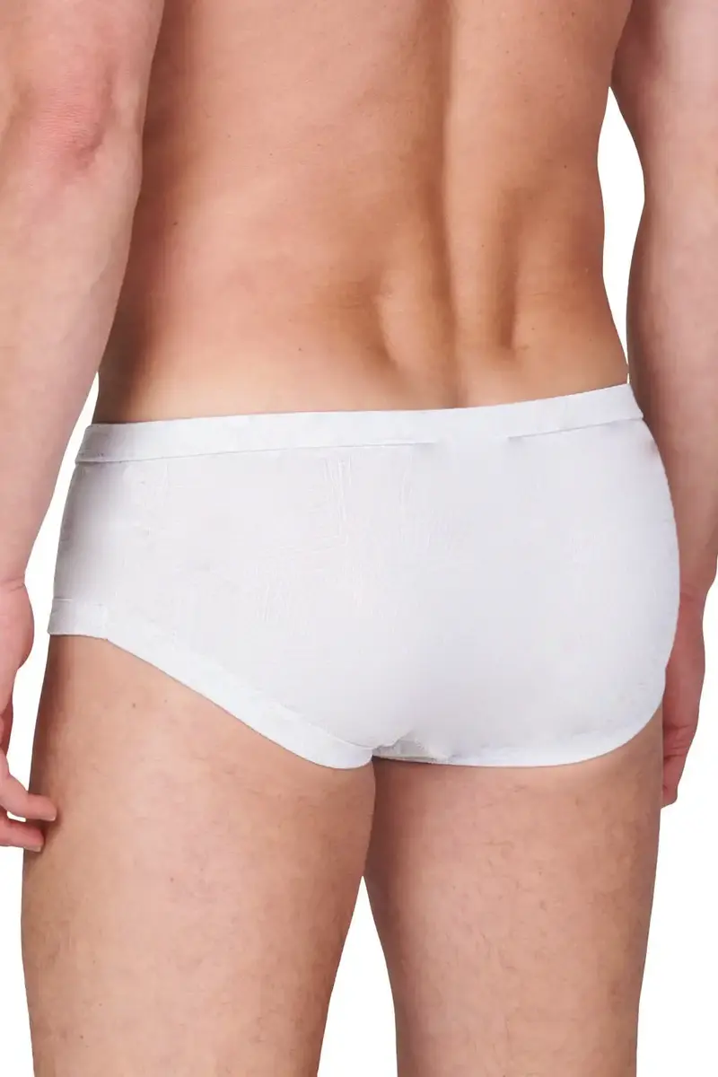 HL-tricot heren slip met gulp - Flatlock - Heren ondergoed met sluiting - Witte onderbroek mannen