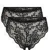 Pieces 2-Pack dames slips kant - Lace Wide Brief - Lina