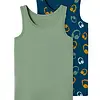 Name it jongens hemden 2-Pack - Hedge Green - Kinder onderhemd groen maat 86
