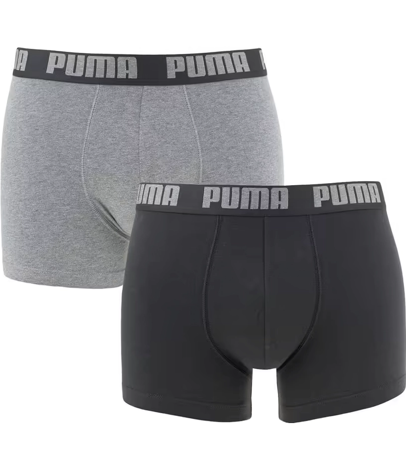 Puma Heren Boxershort 2-pak- Dark grey / Black - Katoenen mannen onderbroek