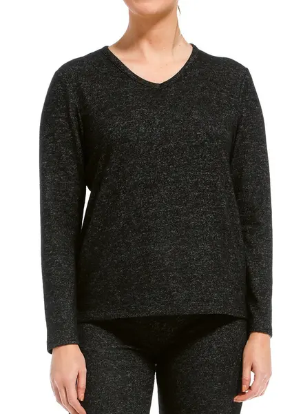 Pastunette pyjama trui dames - 24/7 - Lange mouw - Daonkergrijs - Pyjamashirt lange mouw dames - Viscose