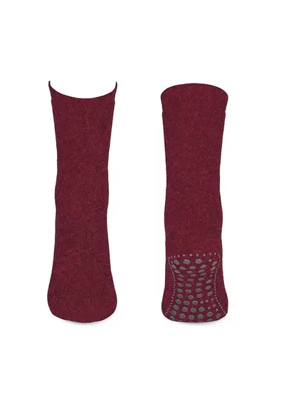 Basset Homepads Antislip sokken 1 paar  bordeaux Basset Homepads Antislip sokken 1 paar  bordeaux