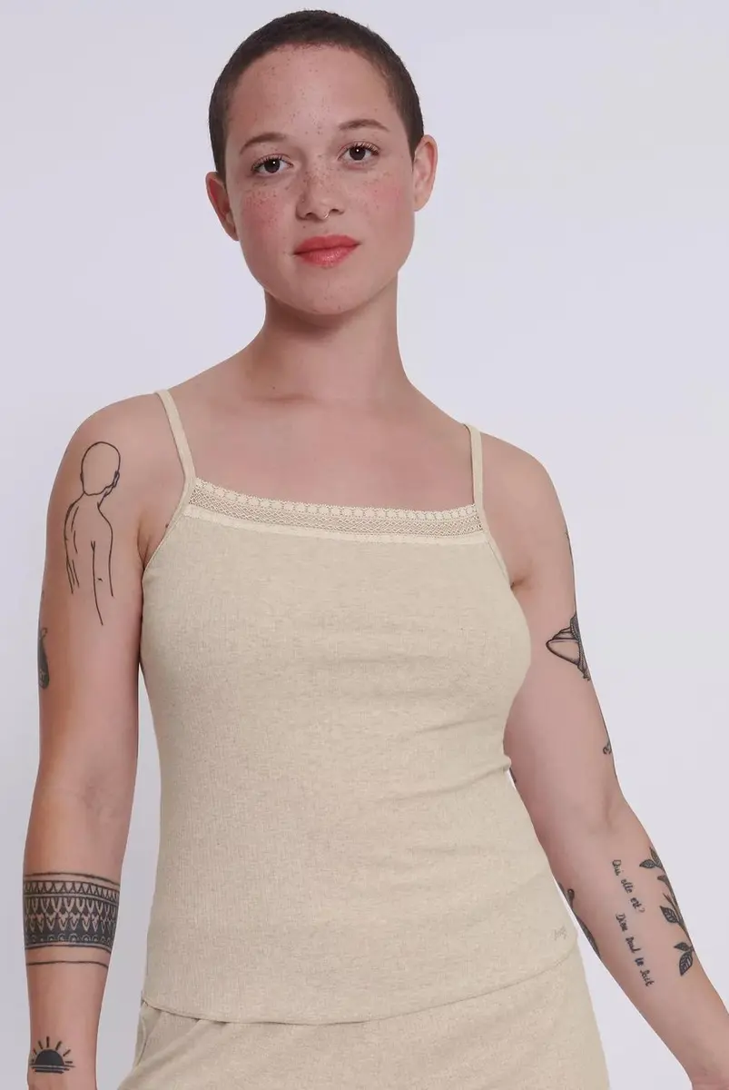 Sloggi dames hemd GO Ribbed Crop Top - Mouwloos slaapshirt Sloggi dames hemd GO Ribbed Crop Top - Mouwloos slaapshirt