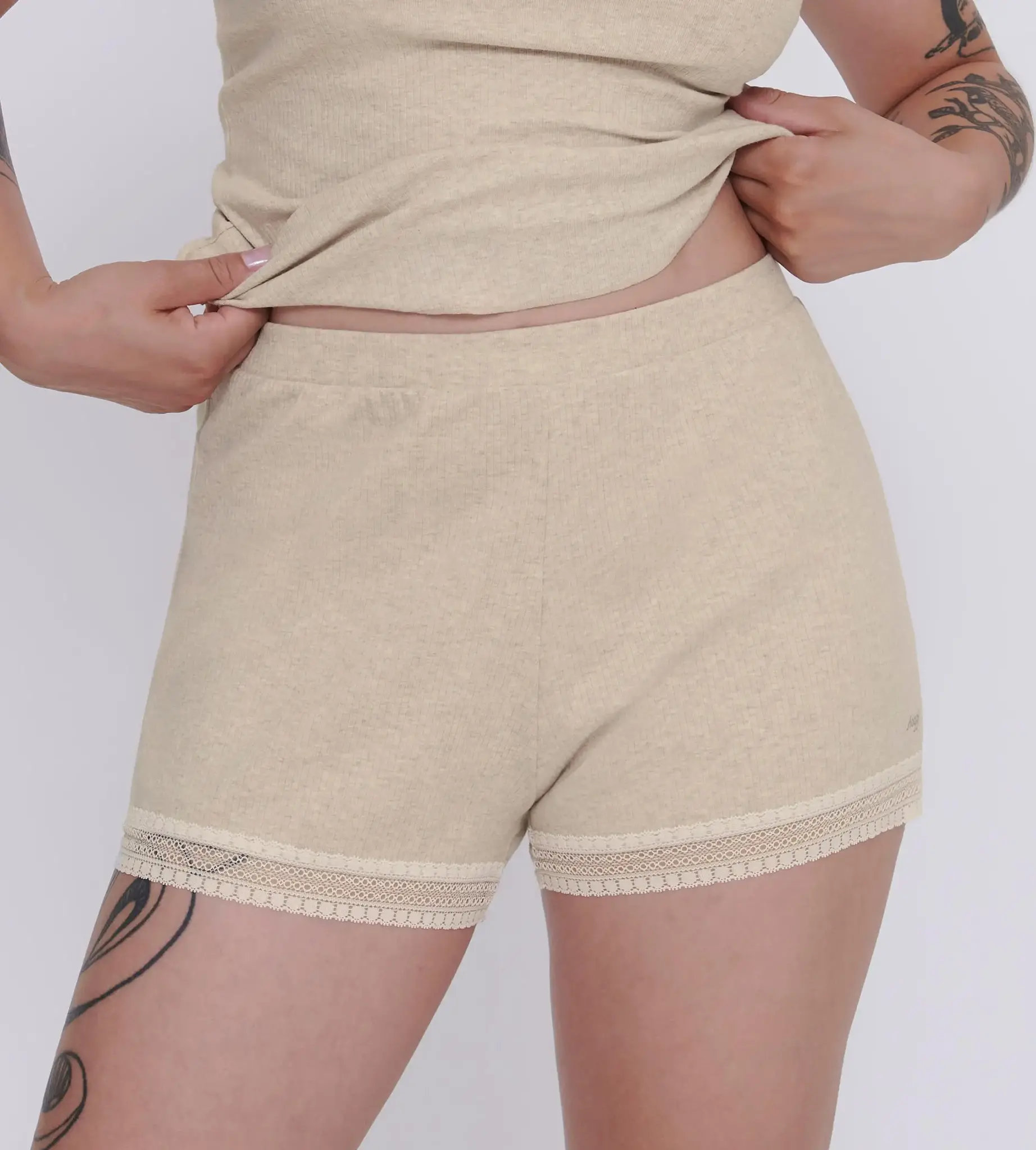 Sloggi dames GO Ribbed Short - Katoenen slaapshort