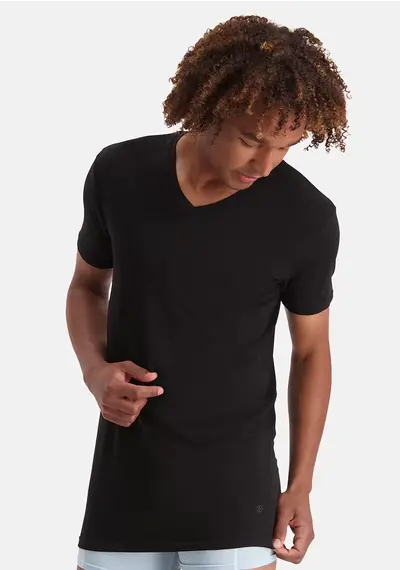 Bamboo Basics 2-pak - Extra lange T-shirts v-hals Bamboo Basics 2-pak - Extra lange T-shirts v-hals