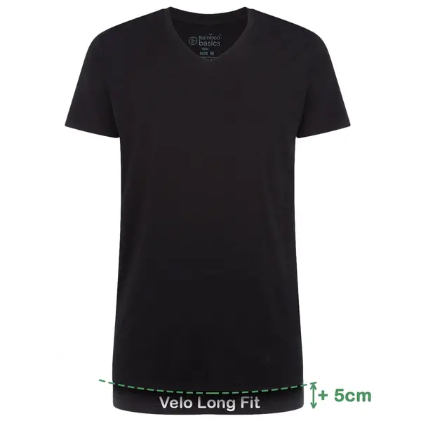 Bamboo Basics 2-pak - Extra lange T-shirts v-hals - Extra lange bamboe heren ondershirts - korte mouw Bamboo Basics 2-pak - Extra lange T-shirts v-hals - Extra lange bamboe heren ondershirts - korte mouw