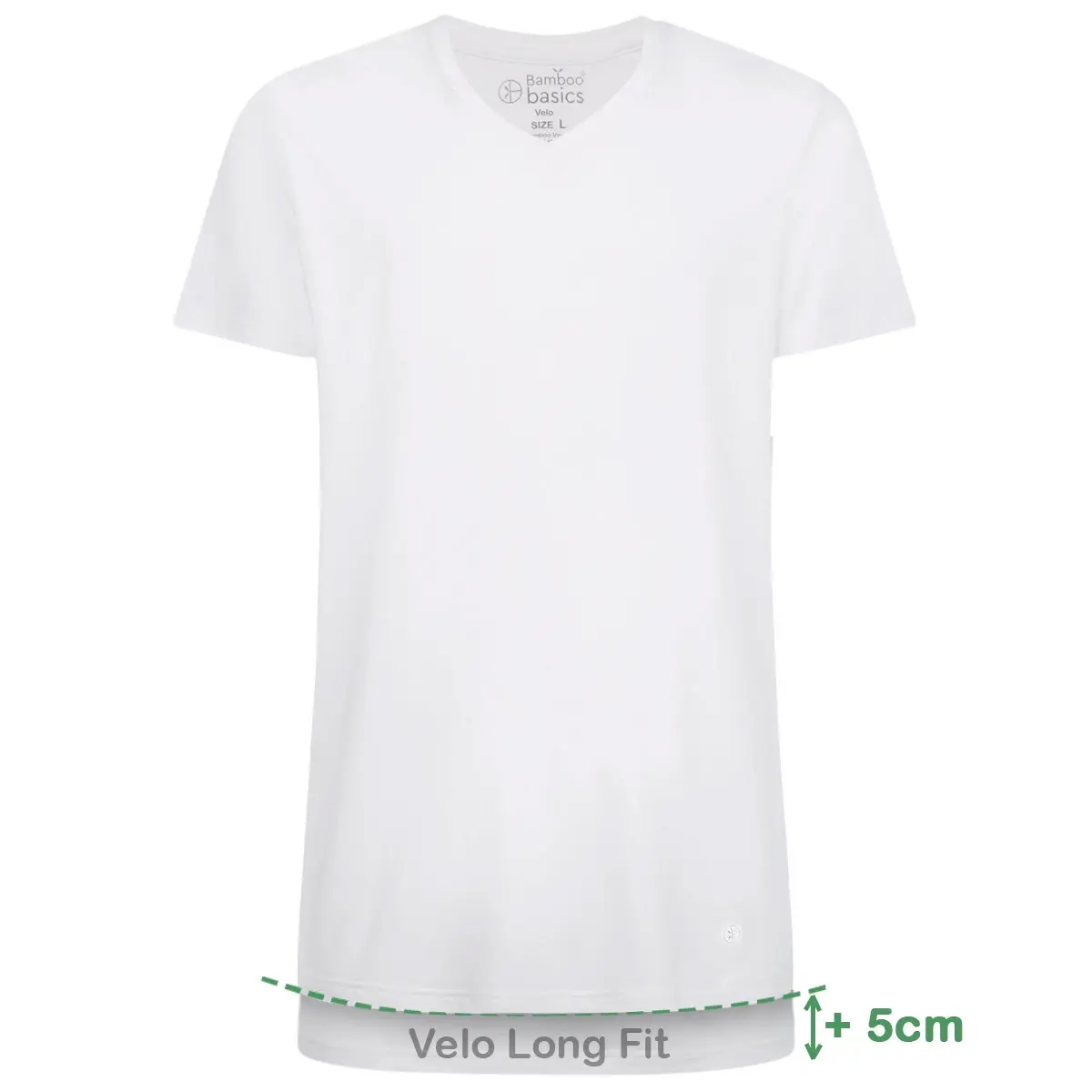 Bamboo Basics 2-pak - Extra lange T-shirts v-hals - Extra lange bamboe heren ondershirts - korte mouw Bamboo Basics 2-pak - Extra lange T-shirts v-hals - Extra lange bamboe heren ondershirts - korte mouw