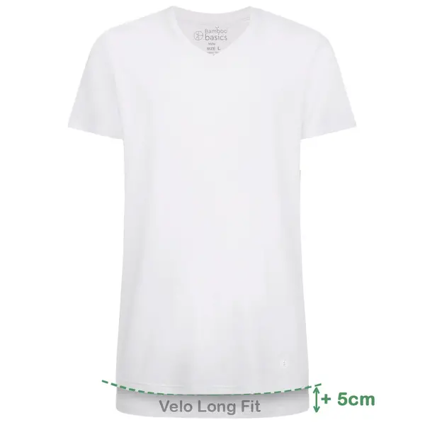 Bamboo Basics 2-pak - Extra lange T-shirts v-hals - Extra lange bamboe heren ondershirts - korte mouw Bamboo Basics 2-pak - Extra lange T-shirts v-hals - Extra lange bamboe heren ondershirts - korte mouw